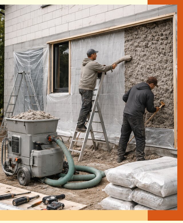 Утепление дома из газобетона эковатой в Аксае от 4571 руб./м2 | ТепломастерАкс
