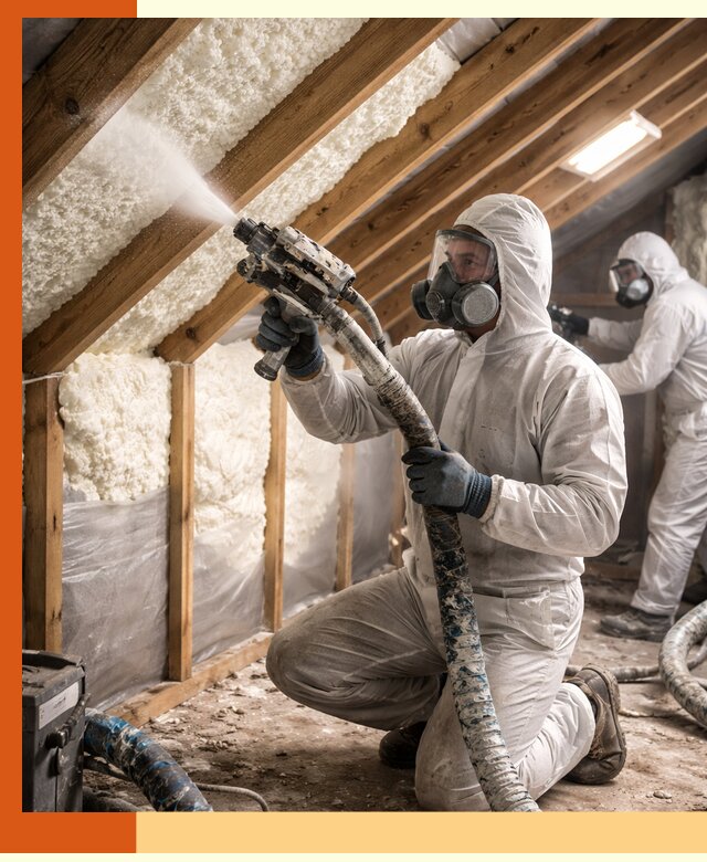 Утепление чердака пенополиуретаном (ППУ) в Аксае